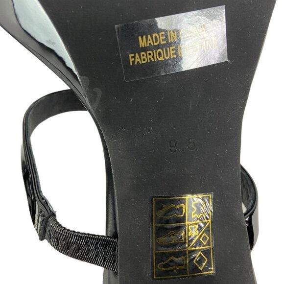 Jeffrey Campbell Hustler Platform Sandals Black Size 9.5 Square Toe Shoes Patent - Picture 11 of 13